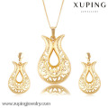 Conjuntos de jóias de casamento banhado a ouro novo design simples para meninas